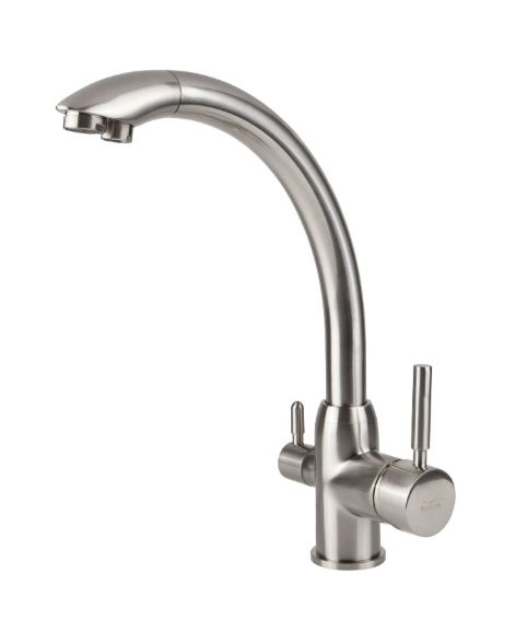 Смеситель VIKO кухня боковой  под фильтр (латунь) Ø35, серебро