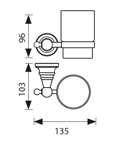 Держатель стакана(стекло) KAISER бронза (латунь)