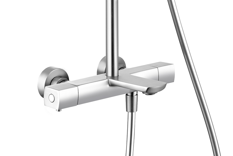 Душевая система KAISER Cube с термостатом (1-jet/стац. лейка 260х188) /Латунь /Хром