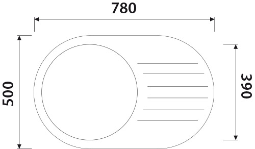 Мойка-Гранит "KAISER"  770x500x200 песочный (овальная)