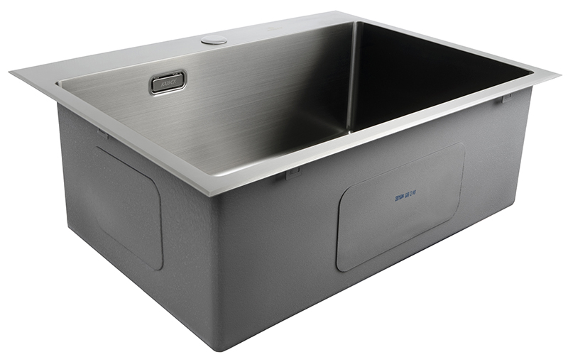 Мойка из нержавейки KAISER 600x450x200*3.0+1.2mm (воронёная сталь) / сифон