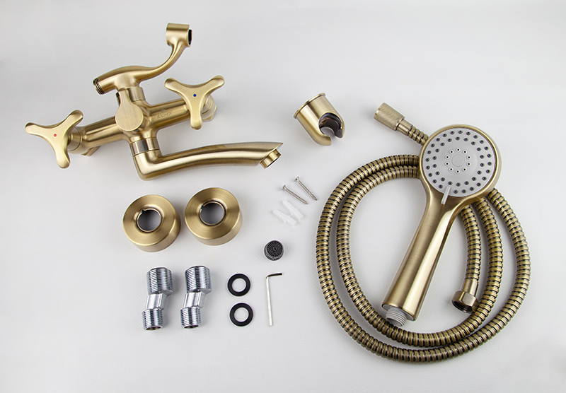 Смеситель KAISER Trio 57122-1 для ванны и душа, латунь, бронза, поворотный