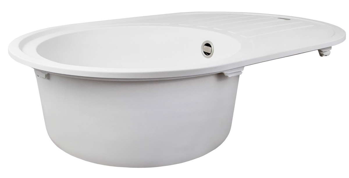 Мойка-Гранит "KAISER"  770x500x200 белый(овальная)