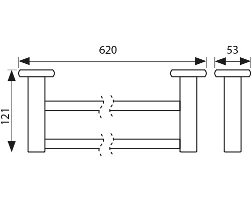 4708 Держатель полотенца(прямой) 2-х уровневая_2