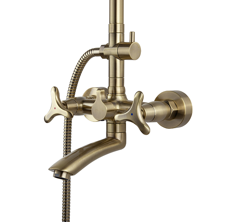 Душевая система KAISER Trio 3-листник бронза