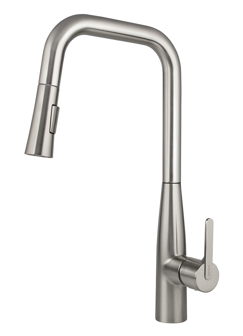 Смеситель KAISER Claro 22144-5 для кухни, серебро, излив поворотный, выдвижной, латунь