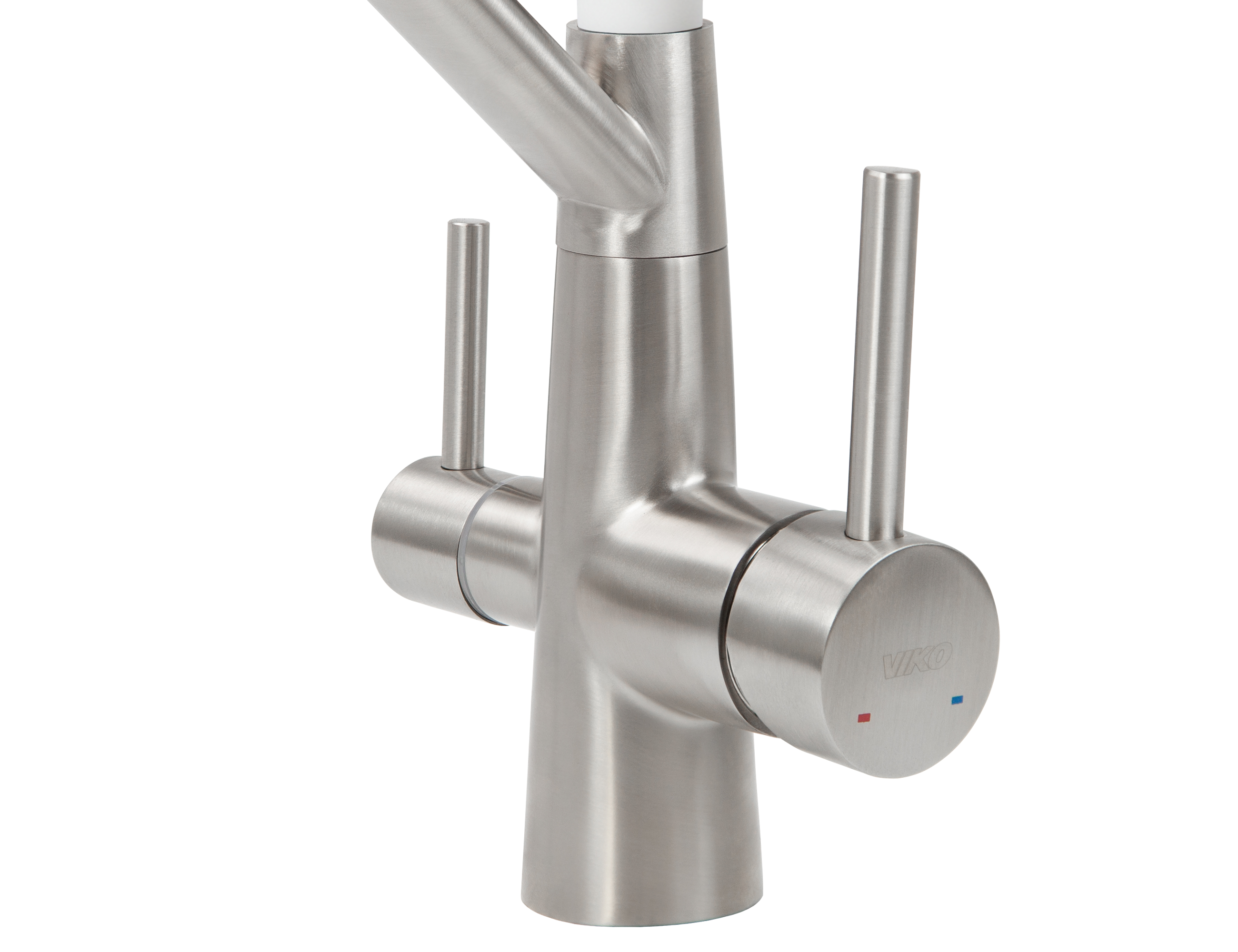 Смеситель VIKO  V-5854 для кухни, серебро, излив поворотный, нержавеющая сталь