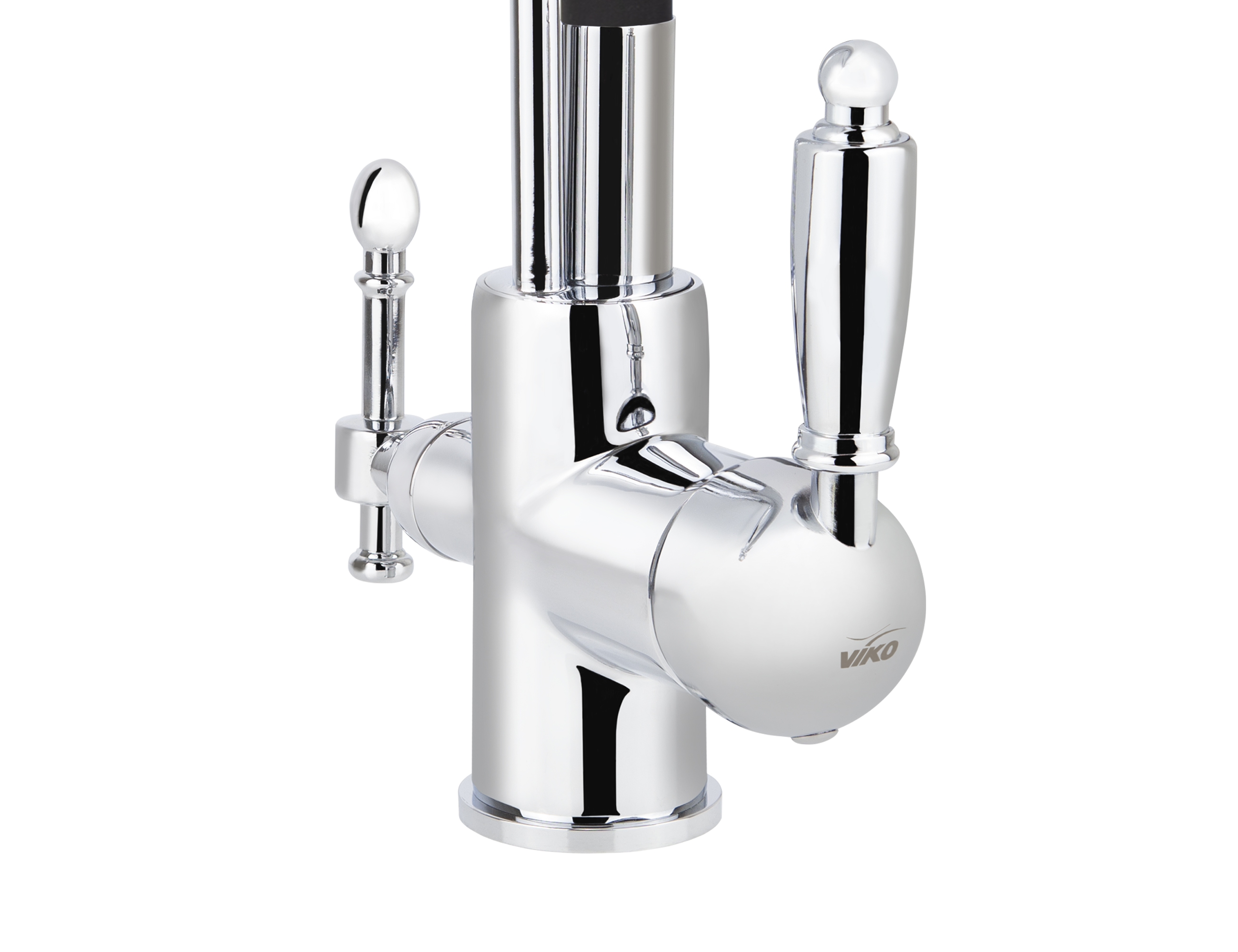 Смеситель VIKO  V-5610 для кухни, чёрный, излив гибкий, поворотный, под фильтр, латунь