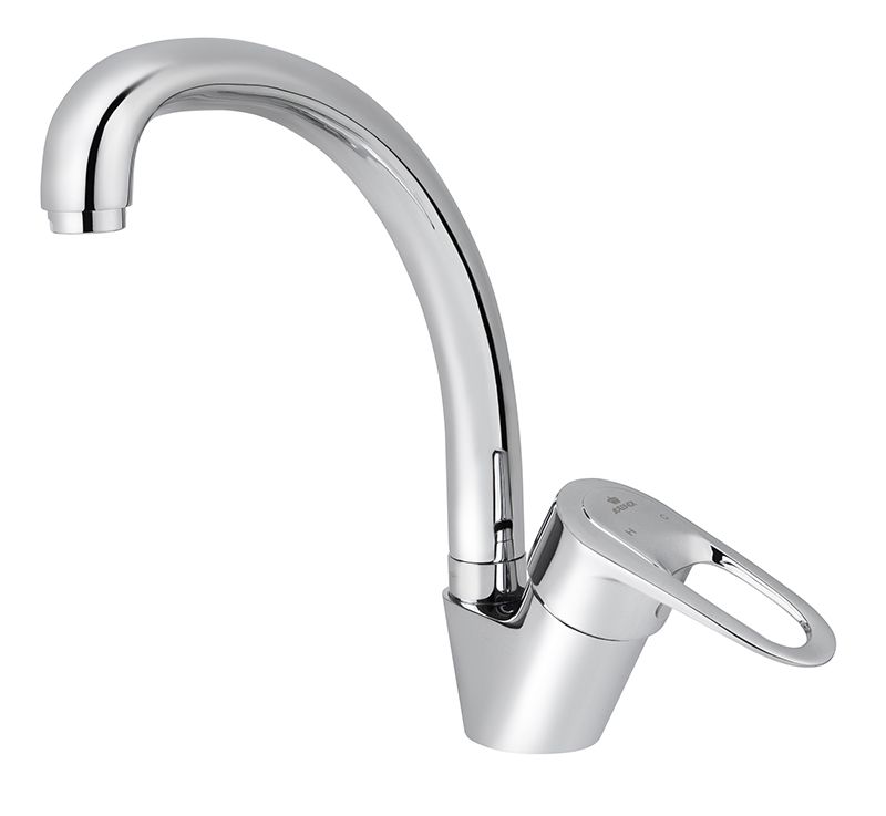 Смеситель KAISER City 21044 для кухни, хром, излив поворотный, латунь