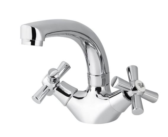 Смеситель VIKO для раковины крест керамика (поворот. низкий излив)