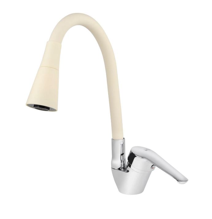 Смеситель VIKO кухня боковой Ø40 с гайкой песочным гибким изливом (2-jet)