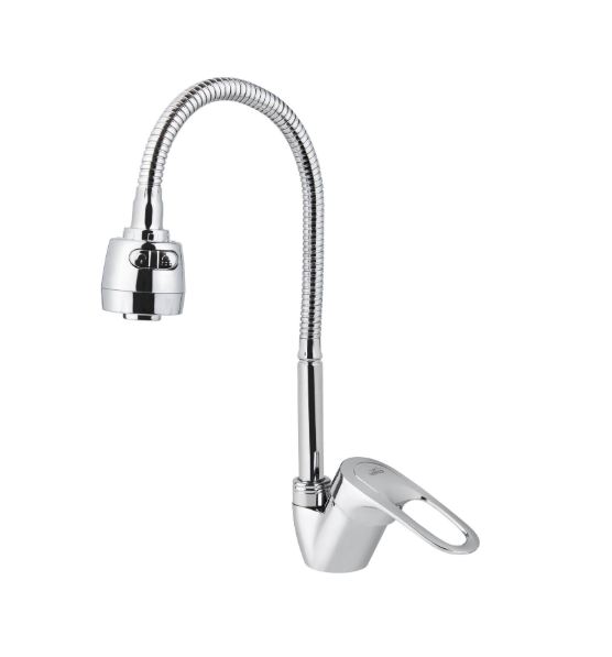 Смеситель VIKO кухня боковой с  гибким изливом Ø40 с гайкой