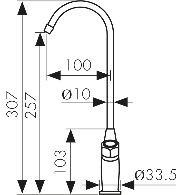 Смеситель KAISER Mono P002 для кухни с подачей фильтрованной воды, хром, излив поворотный, латунь