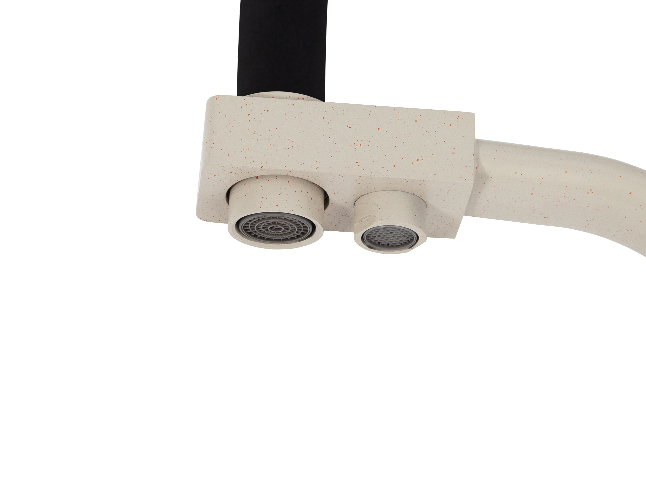 Смеситель VIKO  V-5812 для кухни, бежевый мрамор, излив поворотный, нержавеющая сталь