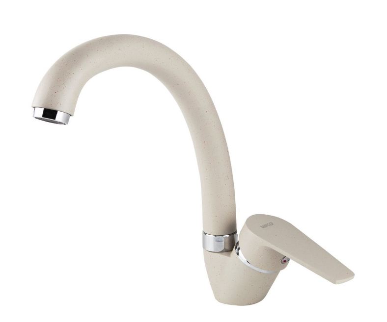 Смеситель VIKO кухня боковой Ø35 с гайкой/вставки хром, песочный мрамор