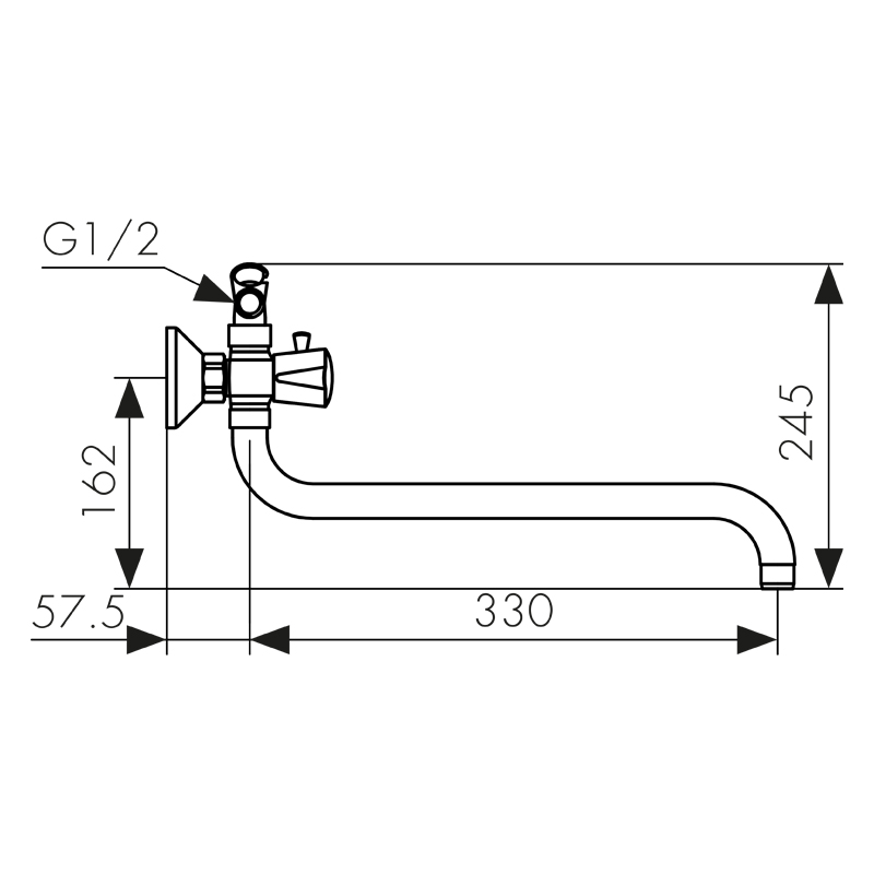 Смеситель KAISER Luna 11080 для ванны и душа, латунь, хром, поворотный