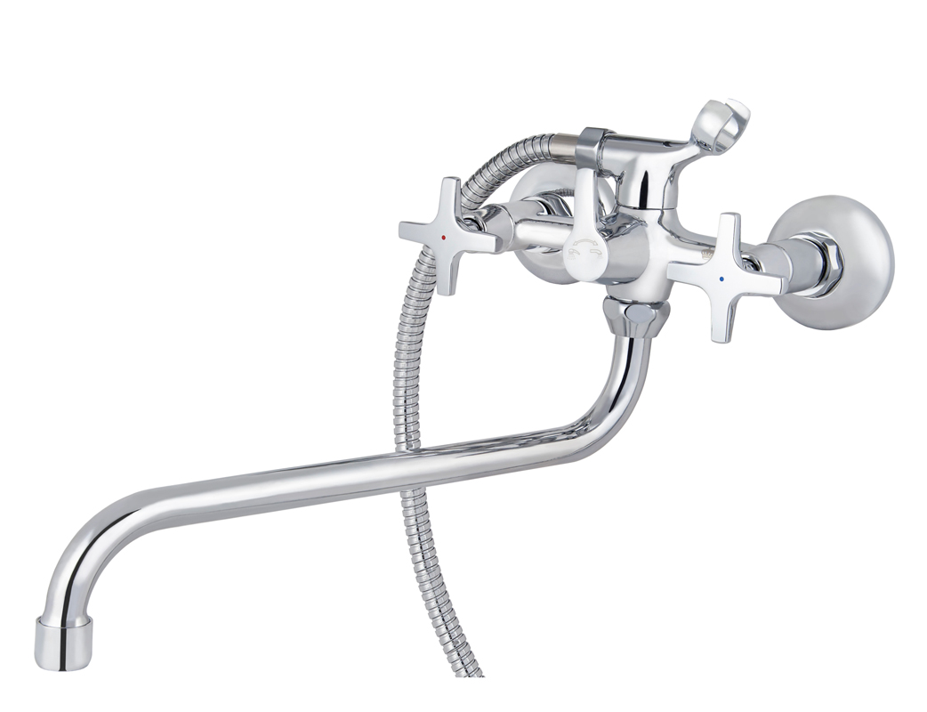 Смеситель KAISER Crystal 28155 для ванны и душа, латунь, хром, поворотный