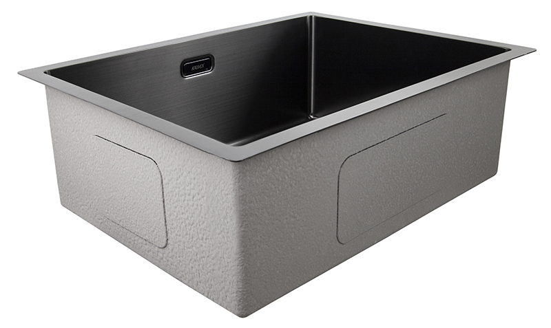 Мойка из нержавейки KAISER 580x440x200*2.0+1.2mm (воронёная сталь) /сифон