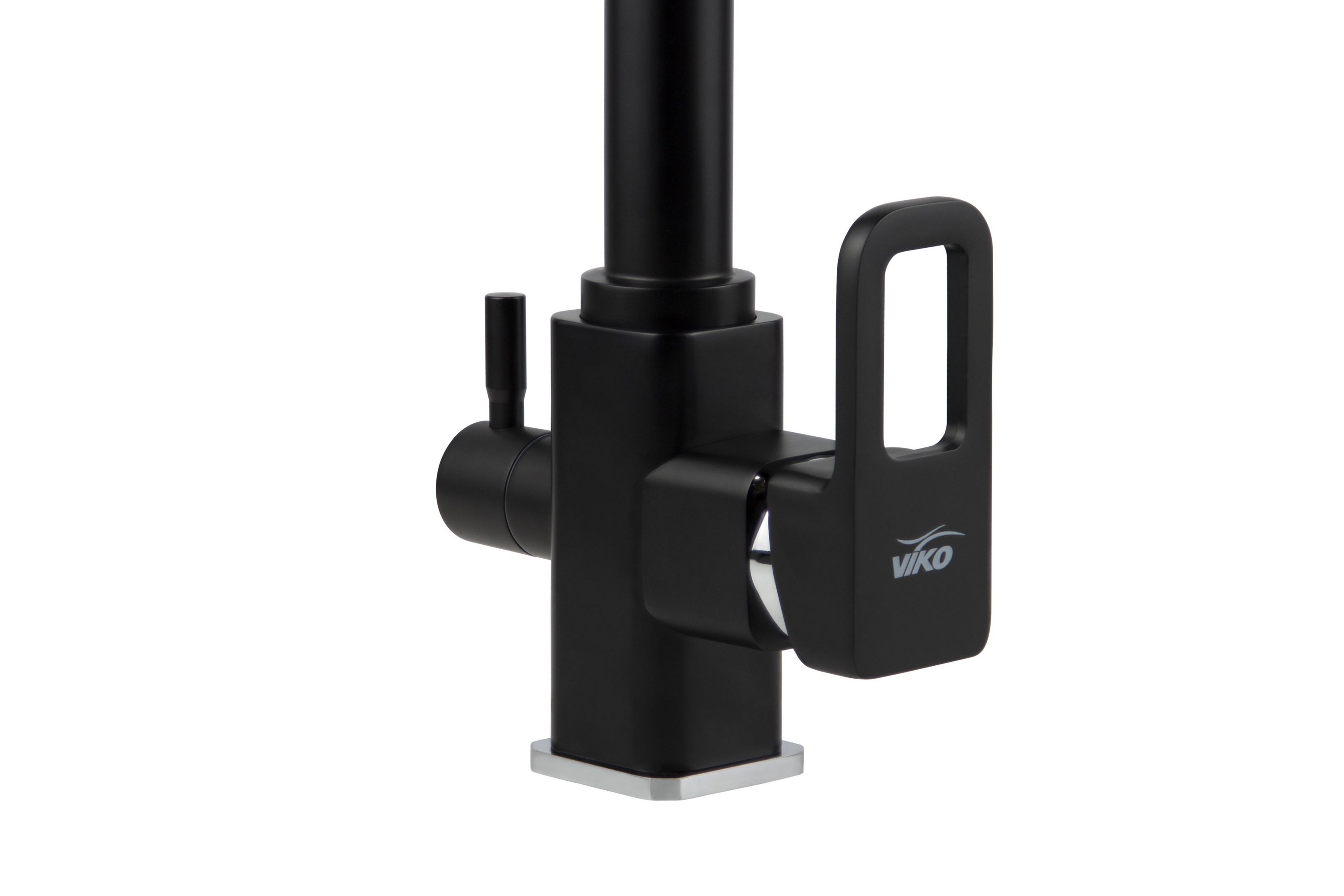 Смеситель VIKO  V-5702 для кухни, чёрный мрамор, излив поворотный, латунь