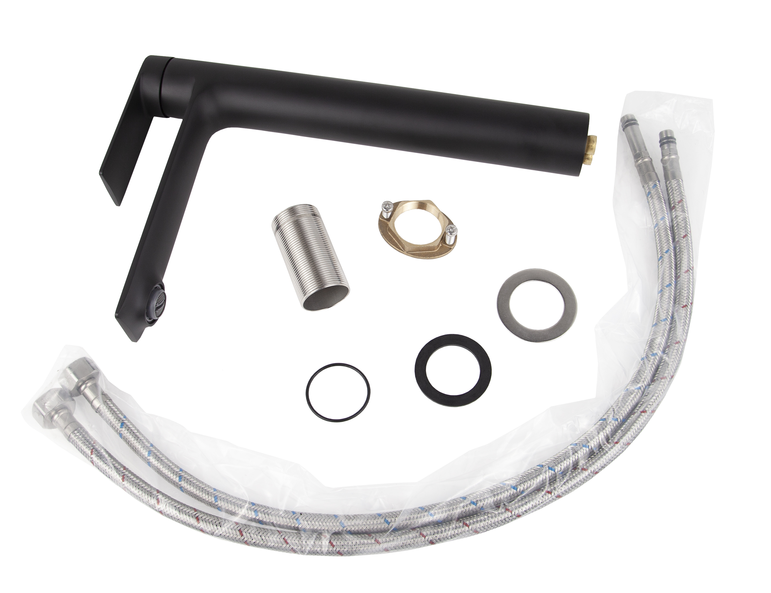 Смеситель VIKO для раковины V-7723, высокий, латунь, черный матовый