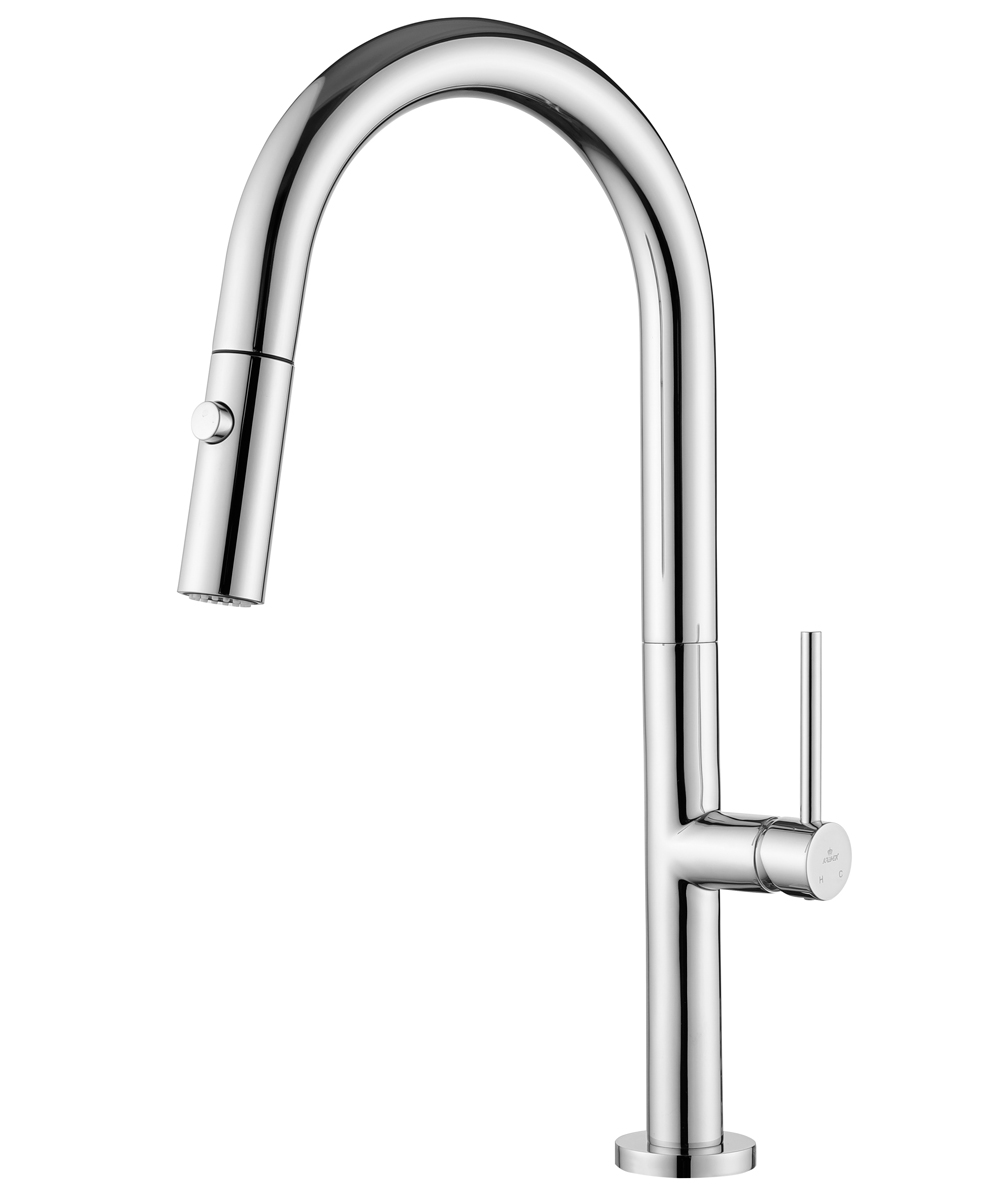 Смеситель KAISER Merkur 26466 для кухни, хром, излив поворотный, выдвижной, латунь