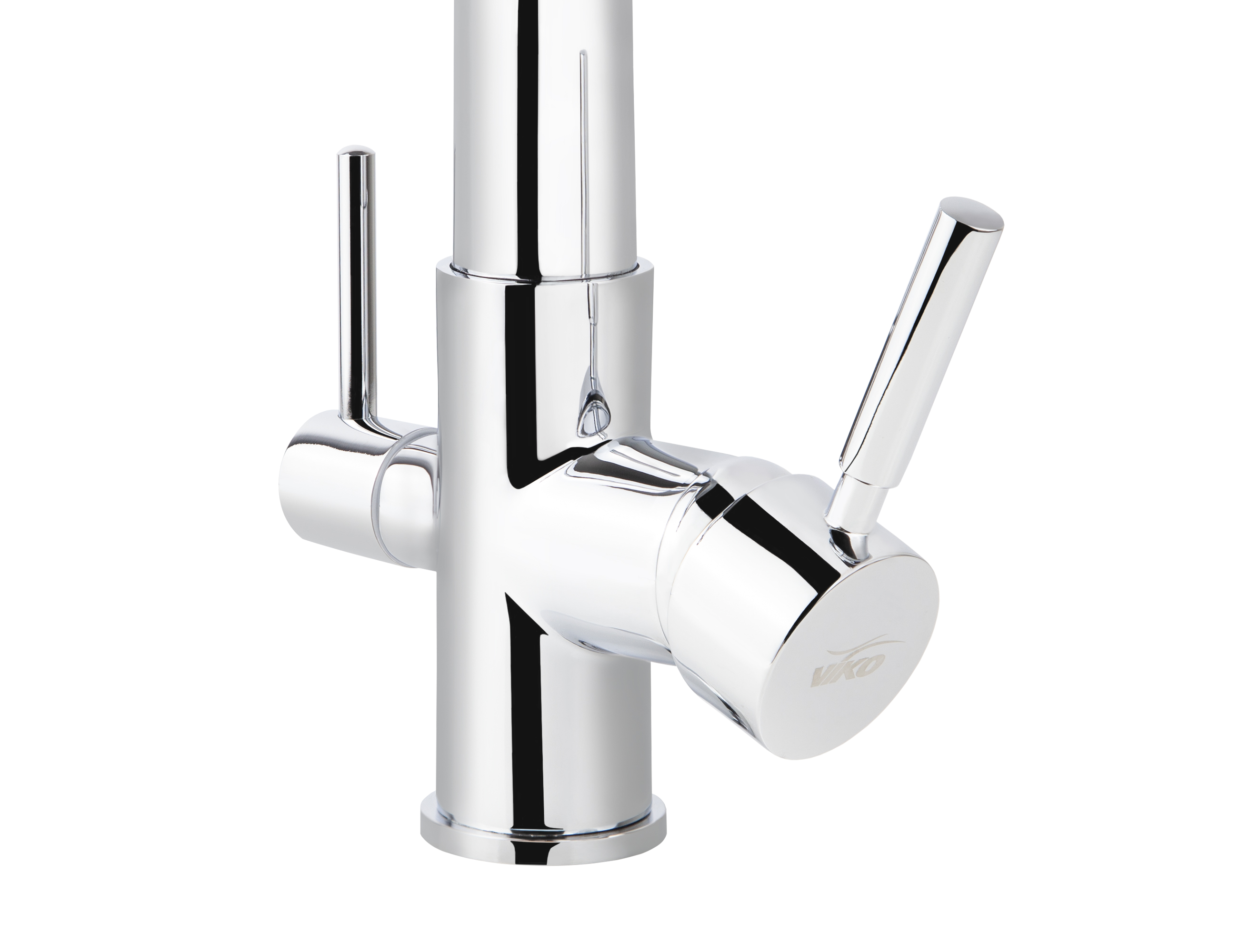 Смеситель VIKO  V-5606 для кухни, серый, излив гибкий, поворотный, под фильтр, латунь