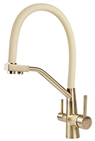 Смеситель VIKO для кухни под фильтр с гибким изливом Ø35, нерж. сталь (корпус/излив: бронза/жасмин) Смеситель VIKO для кухни под фильтр с гибким изливом Ø35, нерж. сталь (корпус/излив: бронза/жасмин)