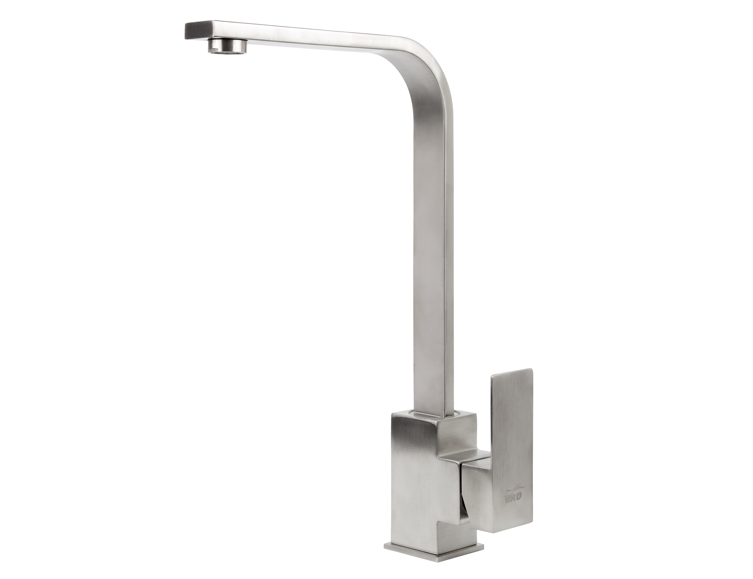 Смеситель VIKO  V-7734 для кухни, серебро, излив поворотный, нержавеющая сталь