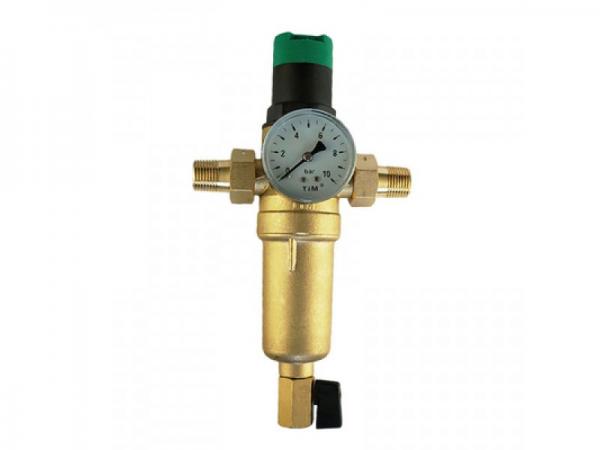 Фильтр  с манометром (латунь) 1/2 с редуктором TIM