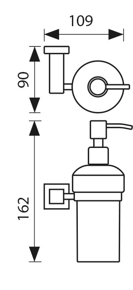 Дозатор для жидкого мыла настенный (стекло) KAISER хром(латунь)