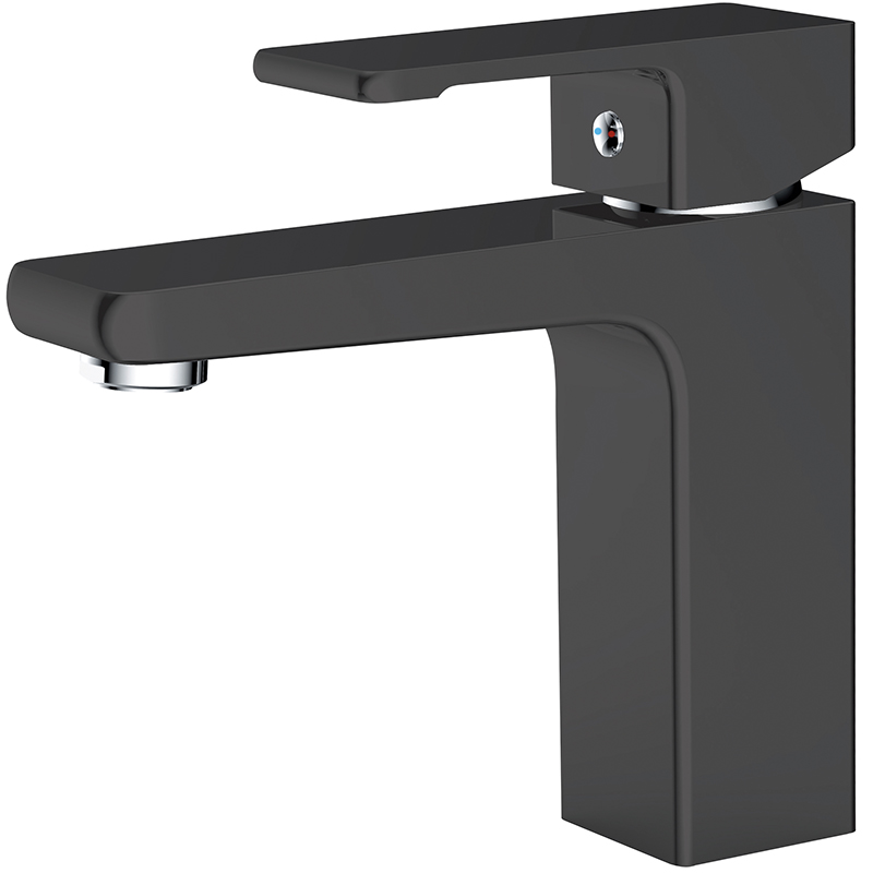 Смеситель KAISER Elite 01011-2 для раковины с гайкой, латунь, черный матовый