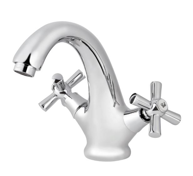 Смеситель VIKO для раковины крест керамика (монолитный)