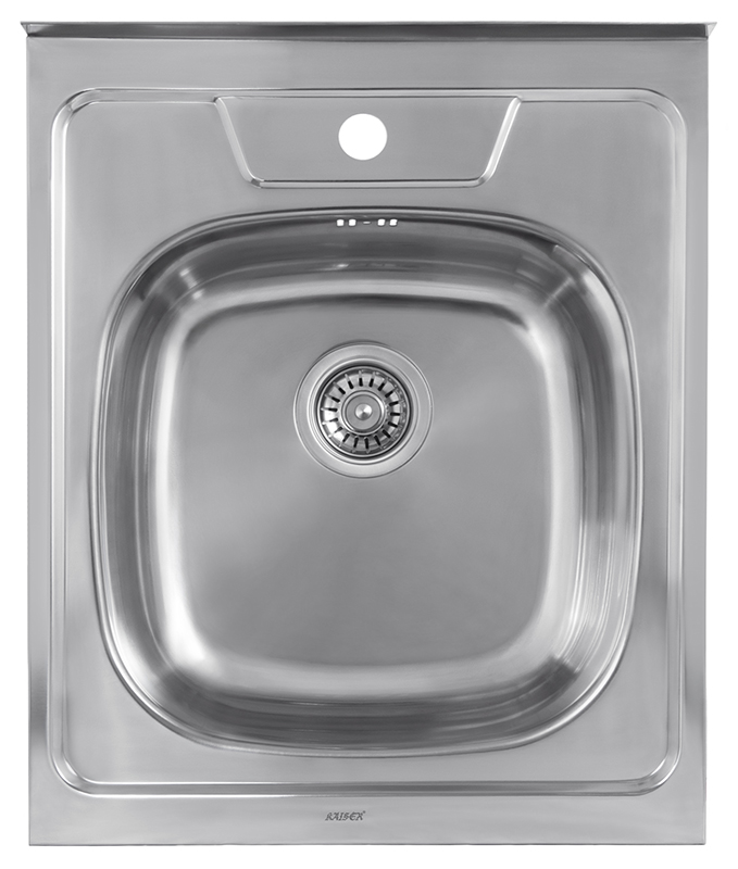 Мойка из нержавейки "KAISER" накладная 600x500*0.8mm хром/сифон