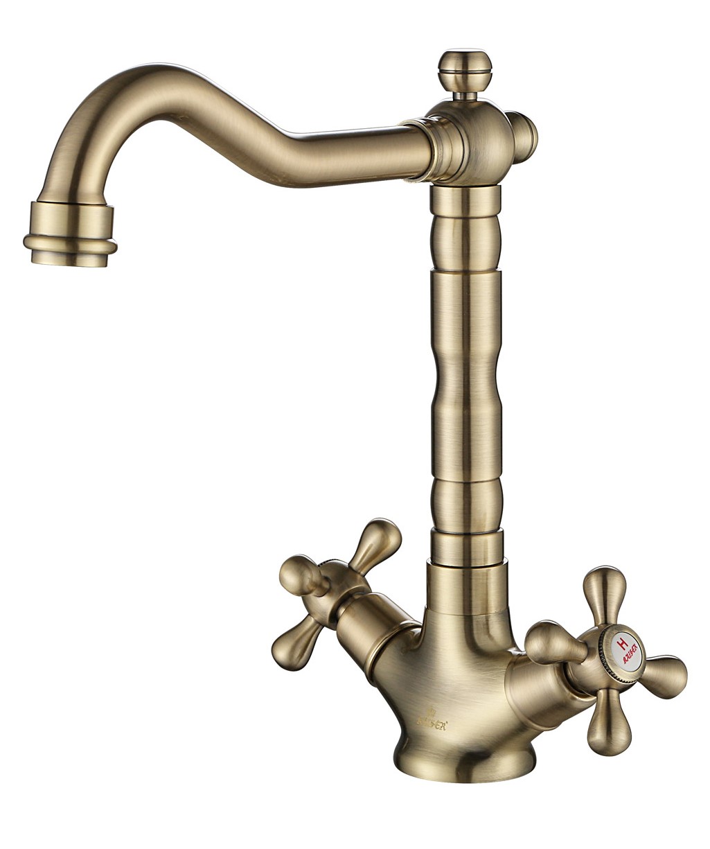 Смеситель KAISER Carlson Style 44233-1 для кухни, бронза, излив поворотный, латунь