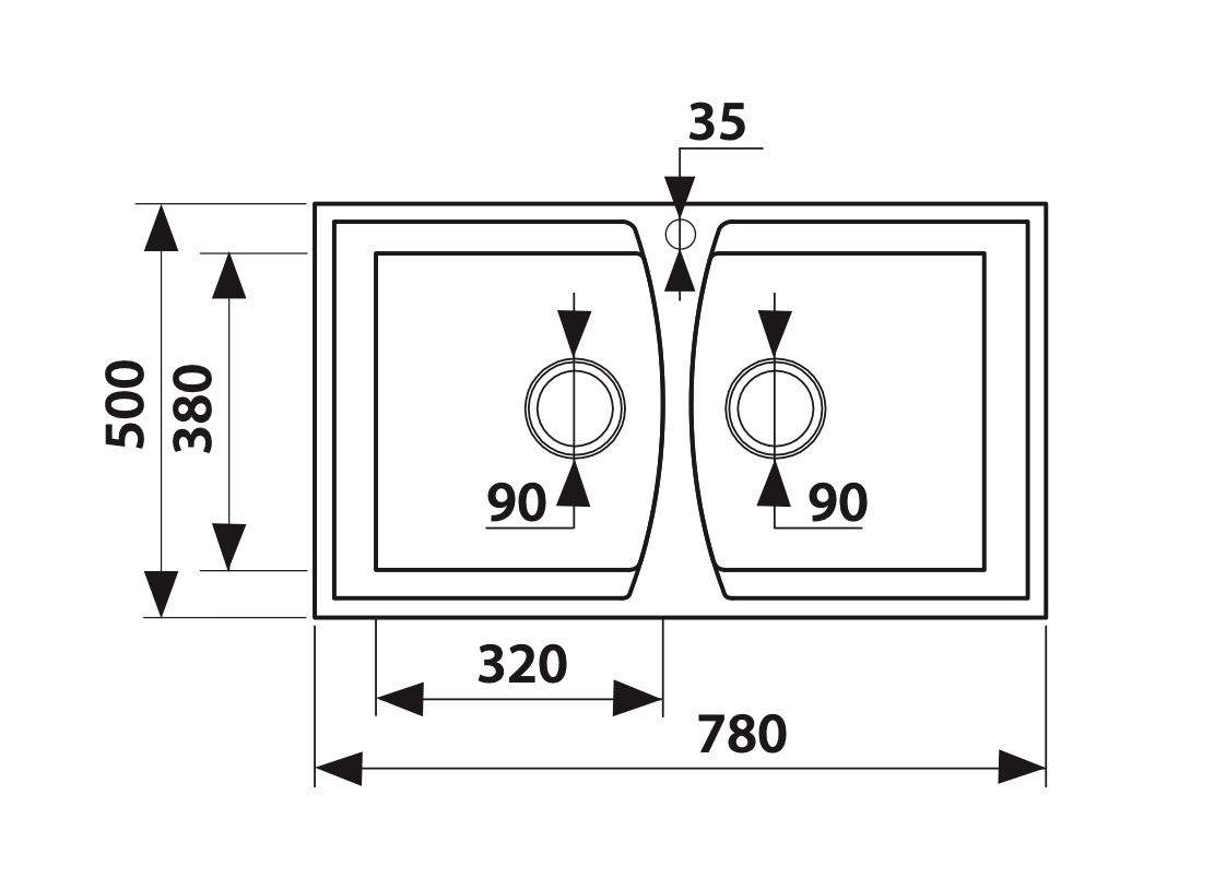 Мойка-Мраморная  (двойная) "KAISER"  5078 White (цв.241)