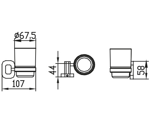 Держатель стакана(стекло) KAISER хром (латунь)