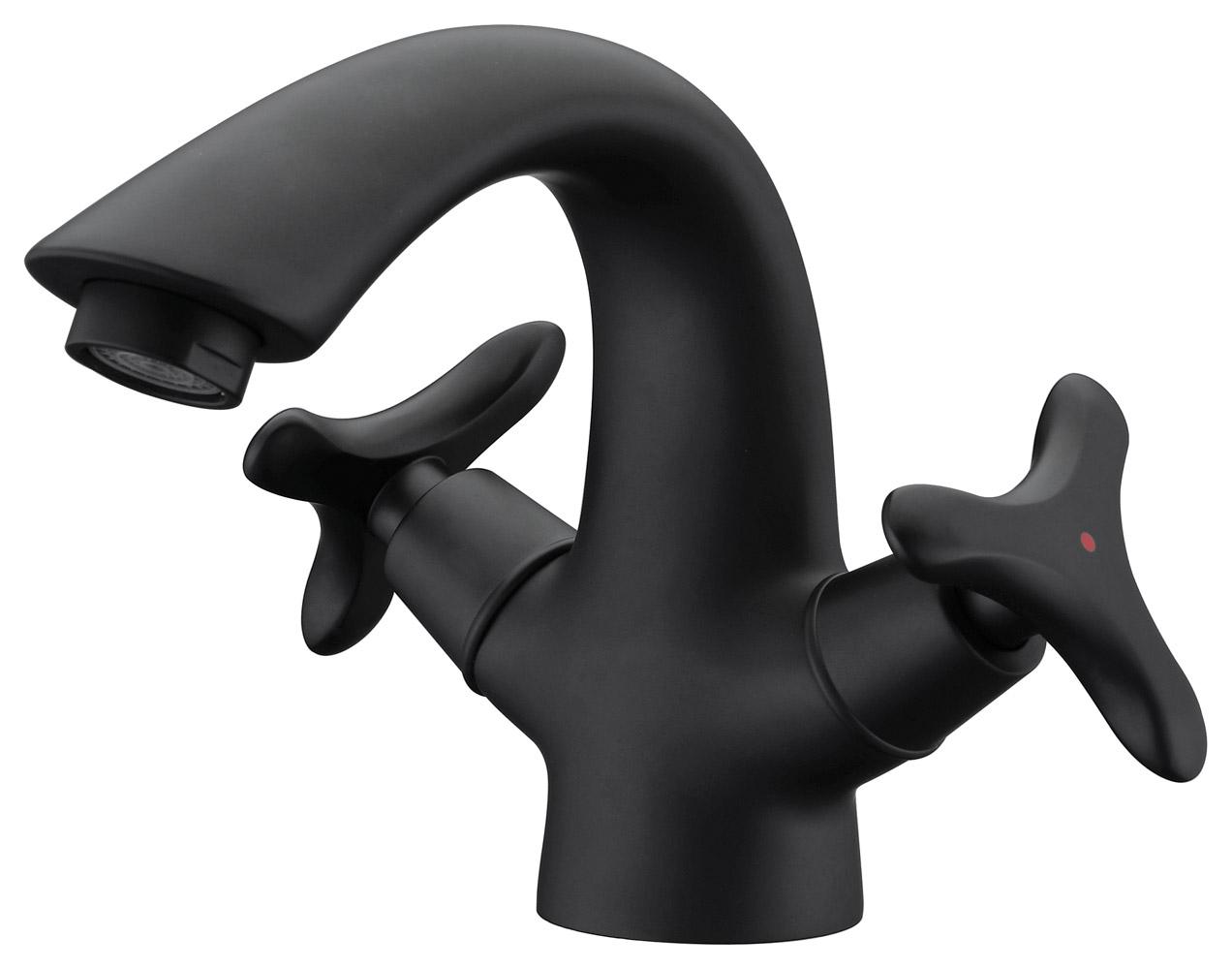 Смеситель KAISER Trio 57011-2  для раковины, 3-х листник, черный