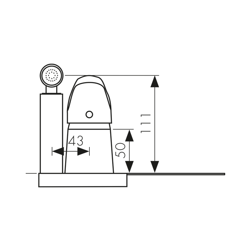 Смеситель KAISER County 55033 для биде с приставкой для унитаза, хром, латунь