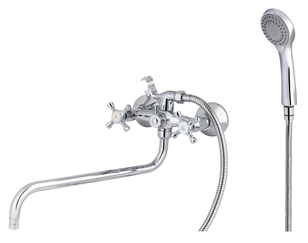 Смеситель KAISER Carlson Style 11070SH для ванны и душа, латунь, хром, поворотный