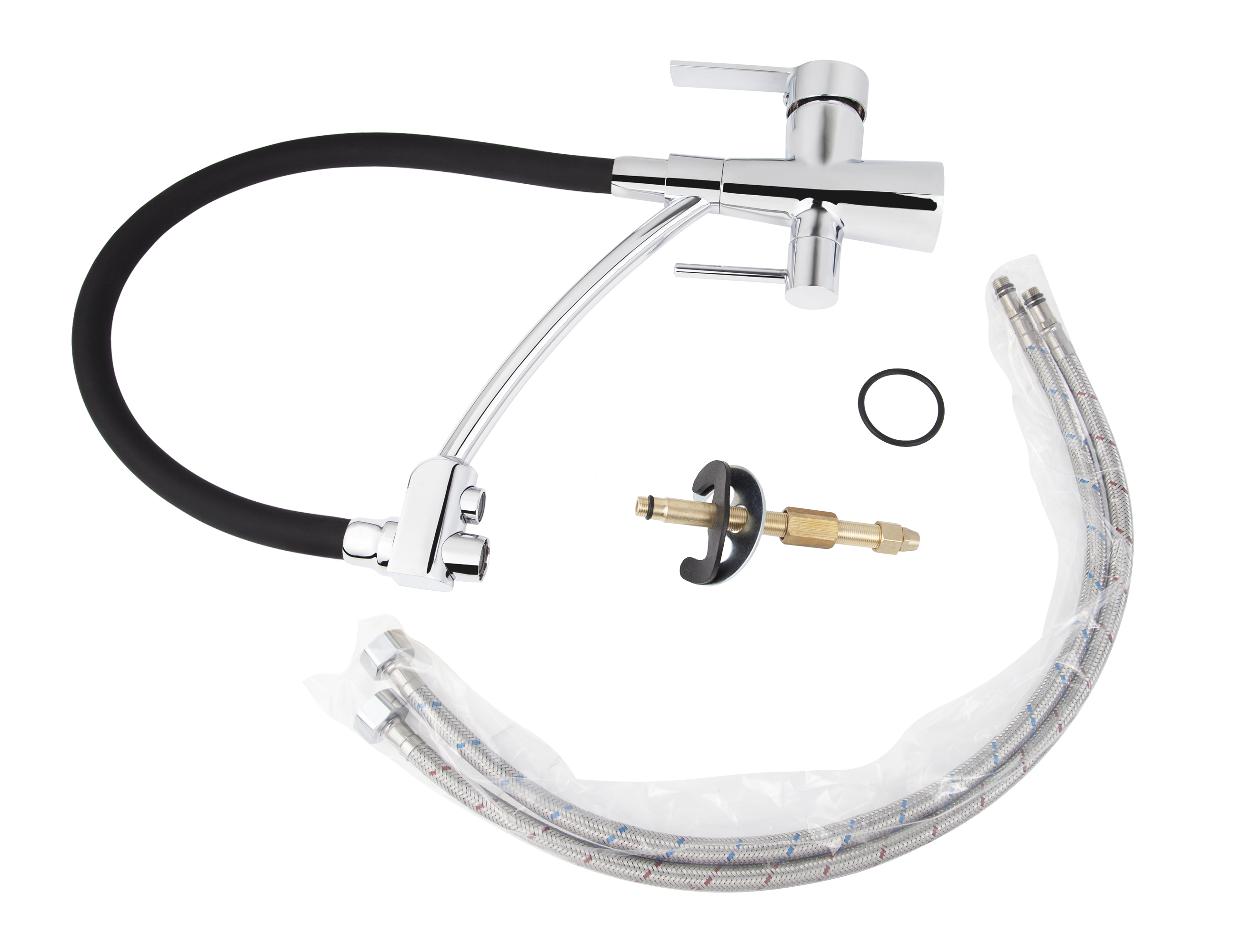 Смеситель VIKO  V-5522 для кухни, хром, излив гибкий, поворотный, под фильтр, латунь