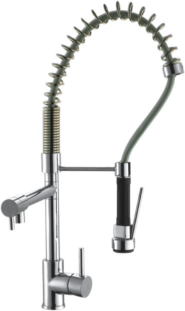 Смеситель KAISER Merkur 26166 для кухни, хром, излив поворотный, выдвижной, латунь