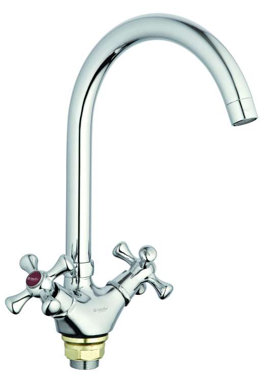 Смеситель G-lauf  QTZ4-A827 для кухни, хром, излив поворотный, цинковый сплав