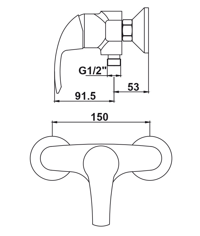 Смеситель KAISER Nova 23077 для душа, латунь, хром