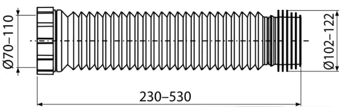 Гофра для унитаза (Alca PLAST) длина 200-530мм