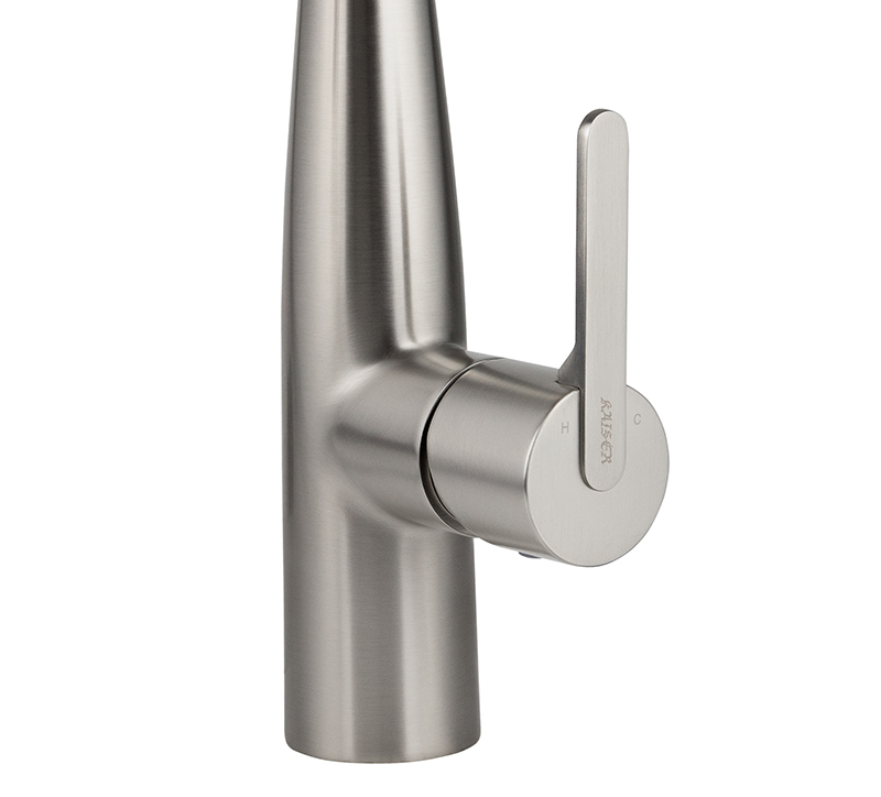 Смеситель KAISER Claro 22144-5 для кухни, серебро, излив поворотный, выдвижной, латунь