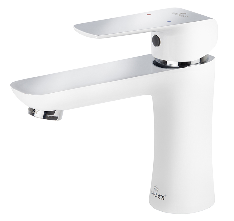 Смеситель KAISER Glory 69111 для раковины, белый-хром