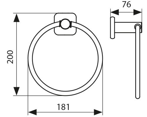 Держатель полотенца(круглый) KAISER бронза (нерж)