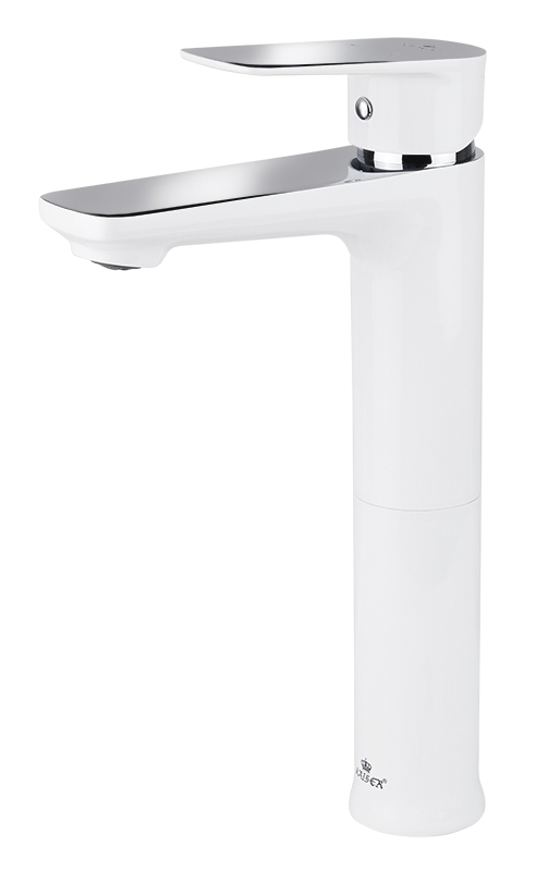 Смеситель KAISER Atrio для раковин высокий Ø35 белый-хром