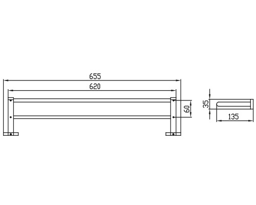 2018 Держатель полотенца(прямой) двойной_2