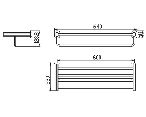 Полка для полотенец с держателем KAISER хром (нерж)
